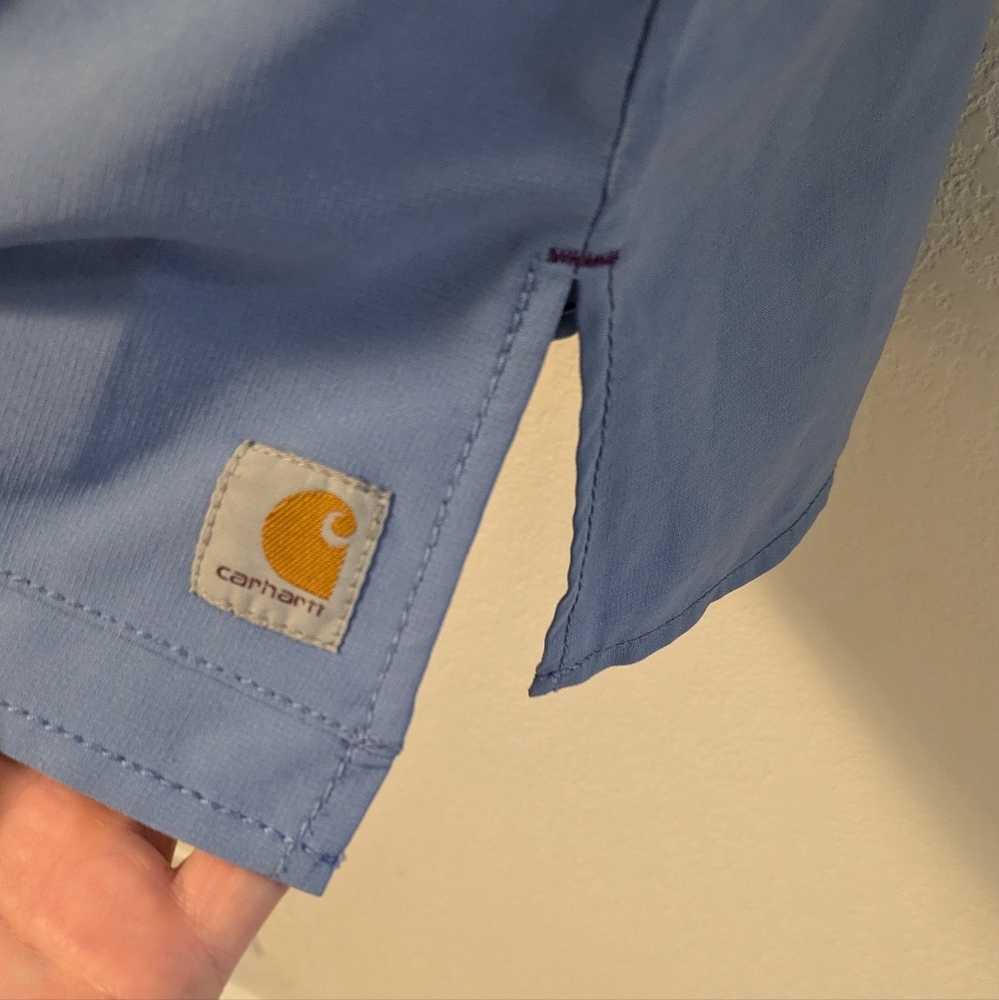 Carhartt Force Cross Flex Blue V-Neck Scrub Shirt - Picture 10 of 11